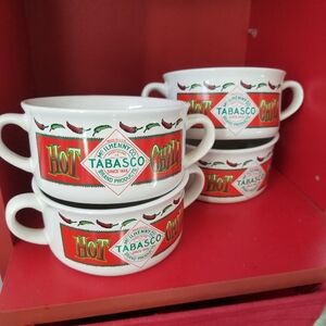Set of 4 "Tabasco" crocks
